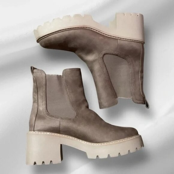 DV by DOLCE VITA 'Tobias' Truffle Faux Suede Chelsea Ankle Boots Booties Shoes - Picture 7 of 13